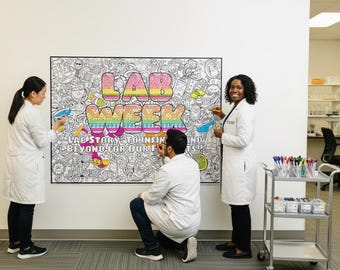 LAB WEEK 2026 Theme Poster Coloring Page Giant Coloring Sheet Lab Week Clinical Coloring Poster Laboratory Week Gifts Bulk Lab Week Gifts