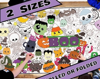 GIANT Coloring Banner–BOO BABIES Halloween--Table and Wall Coloring Sheet, High-quality Lightweight Paper, Kids and Adults, 2 Sizes