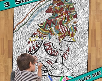 HUGE Coloring Poster–WOLF--Coloring Activity for Groups, Individuals, Kids, Adults--3 Sizes--on Art-Quality Keepsake Paper!