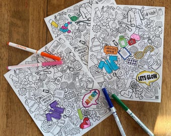 PRINTABLES--Lab Week 2026 Printable Coloring Page Digital Download Laboratory coloring page Lab Story Celebrate Lab Week Activities Science