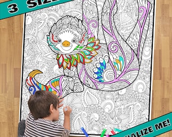 HUGE Coloring Poster–SLOTH--Coloring Activity for Groups, Individuals, Kids, Adults--3 Sizes--on Art-Quality Keepsake Paper!