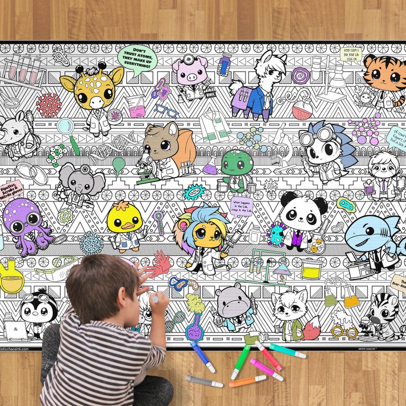 Lab Week 2026 Coloring Page Giant Coloring Poster for Lab Week Lab Tech ...