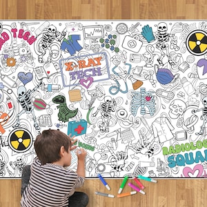 RAD Tech Week Coloring Sheet Radiology Tech Room decor Coloring Poster for Adults RAD Gift for Students Break Room Activity RAD Week 2025