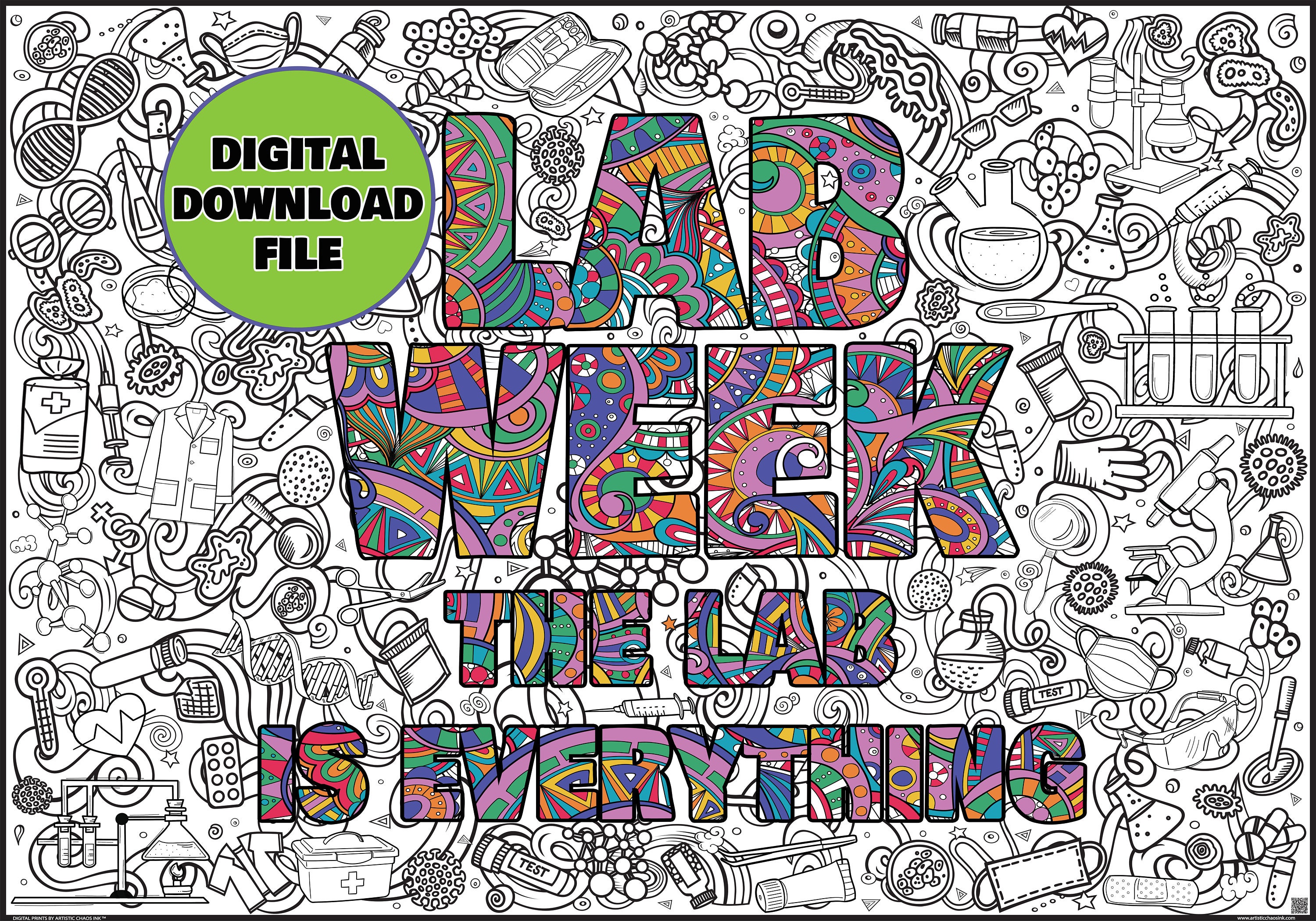 Printables--lab Week Coloring Page Downloadable Giant Coloring Sheet ...