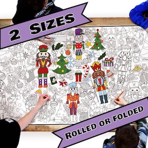 GIANT Coloring Banner–NUTCRACKER--Table and Wall Coloring Sheet, High-quality Lightweight Paper, Kids and Adults, 2 Sizes