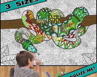 HUGE Coloring Poster–SNAKE--Coloring Activity for Groups, Individuals, Kids, Adults--3 Sizes--on Art-Quality Keepsake Paper!