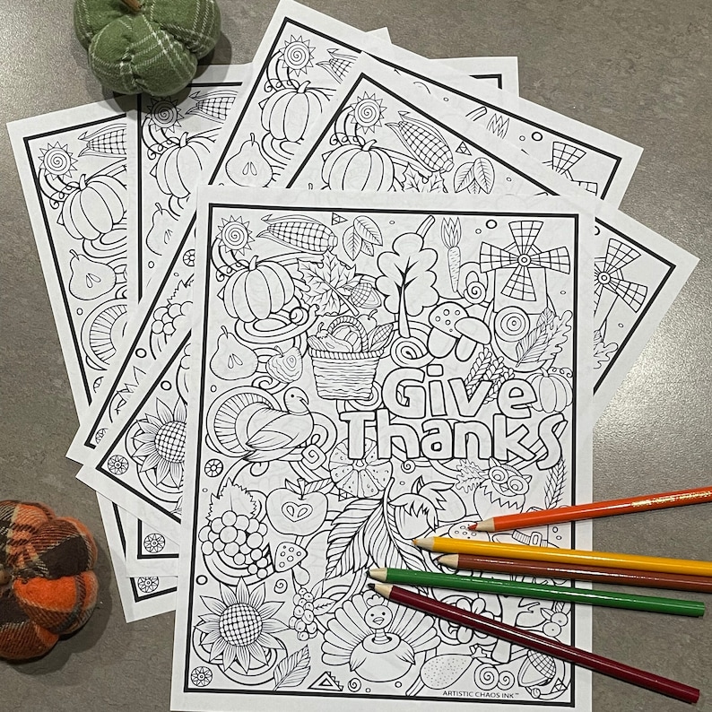 Thanksgiving Coloring Page Friendsgiving Coloring, Placemat Coloring ...