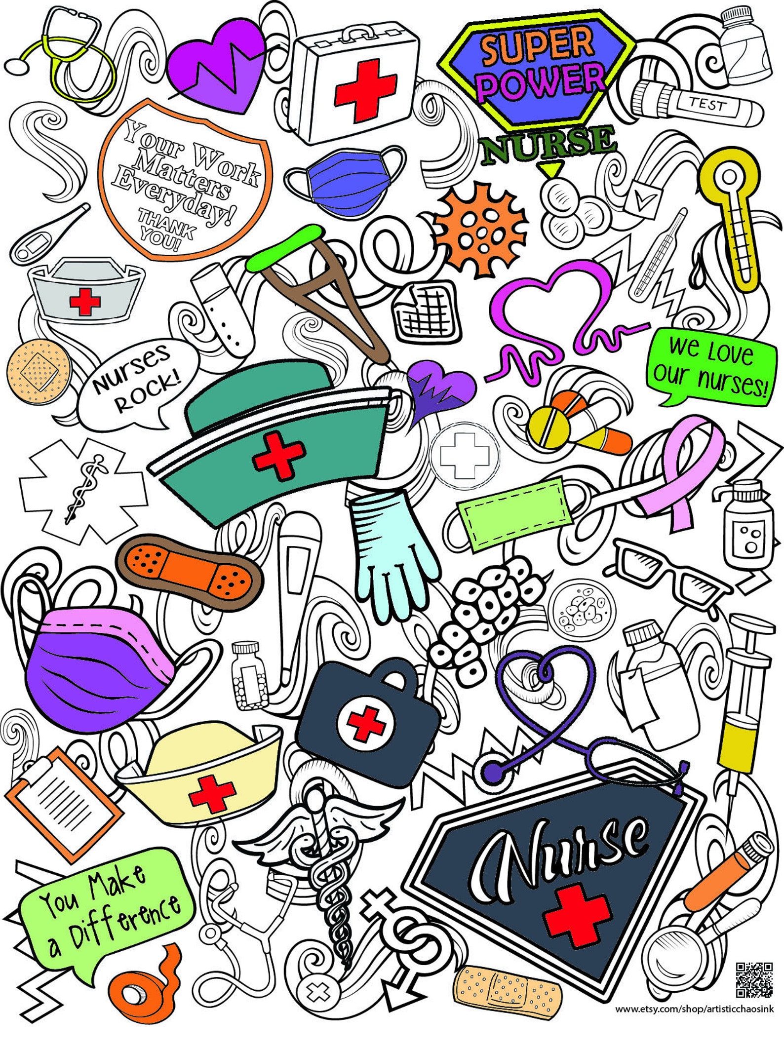 Nurses Week 2024, Nurses Week Printable, Nurses Week Coloring Page, You
