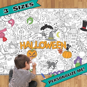 HUGE Coloring Poster--HALLOWEEN--Coloring Activity for Groups, Individuals, Kids, Adults--3 Sizes, Printed on Art-Quality Keepsake Paper! image 1