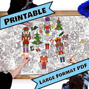 PRINTABLES--NUTCRACKER Coloring Poster--Instant Digital Download.  For Large Format Printing.