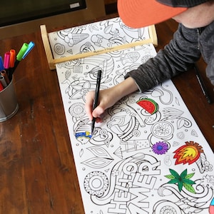 Summertime Coloring Roll. The perfect summer or anytime activity. 12&quot; x 18 FEET long. Color fun roll.