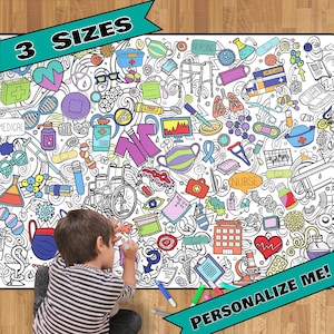 HUGE-MEDICAL THEME--Coloring Poster for Doctor's Offices, Medical Schools--3 Sizes--on Art-Quality Keepsake Paper! image 1