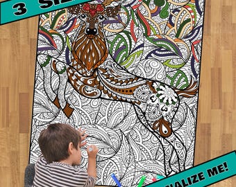 HUGE Coloring Poster–DEER--Coloring Activity for Groups, Individuals, Kids, Adults--3 Sizes--on Art-Quality Keepsake Paper!