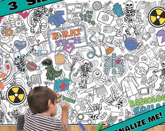 RAD Tech Week Premium Coloring Sheet Radiology Tech Room decor Coloring Poster for Adults RAD Gift for Students Break Room Activity RAD Week