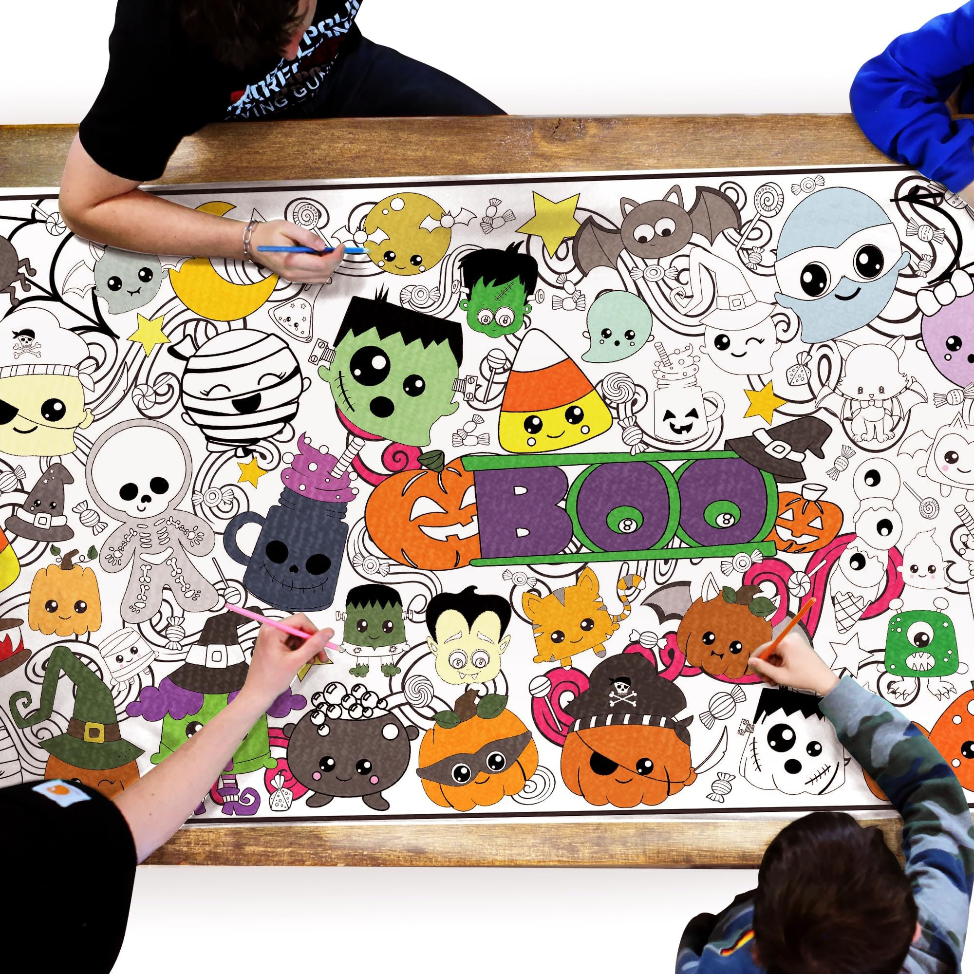 Printables--boo Babies Coloring Table Runner, Digital Halloween ...