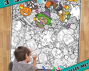 HUGE Coloring Poster--HALLOWEEN COSTUME--Coloring Activity for Groups, Individuals, Kids, Adults--3 Sizes--on Art-Quality Keepsake Paper!