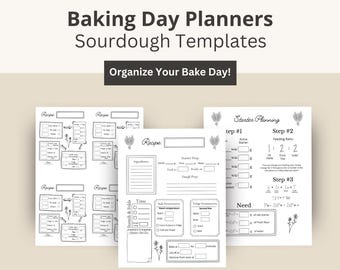 Sourdough Planner Digital Download With Starter Log And Baking Schedule Template For Home Bakers Beginners And Bread Making Experts