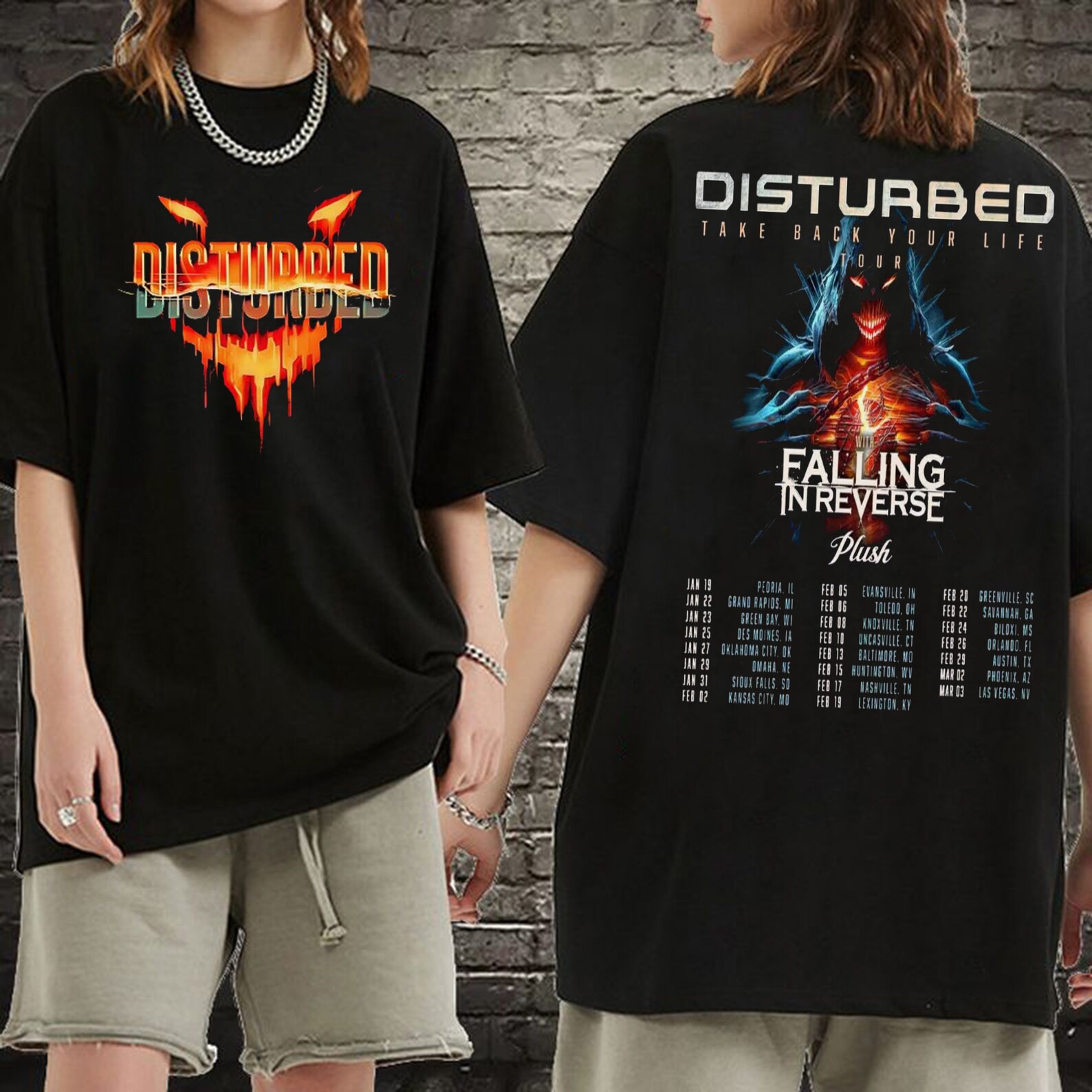 Disturbed 2024 Tour Shirt Disturbed Band Fan Shirt Disturbed Etsy