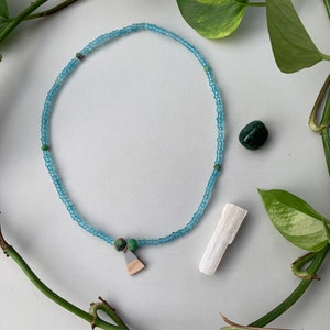 Blue Sea Glass Necklace