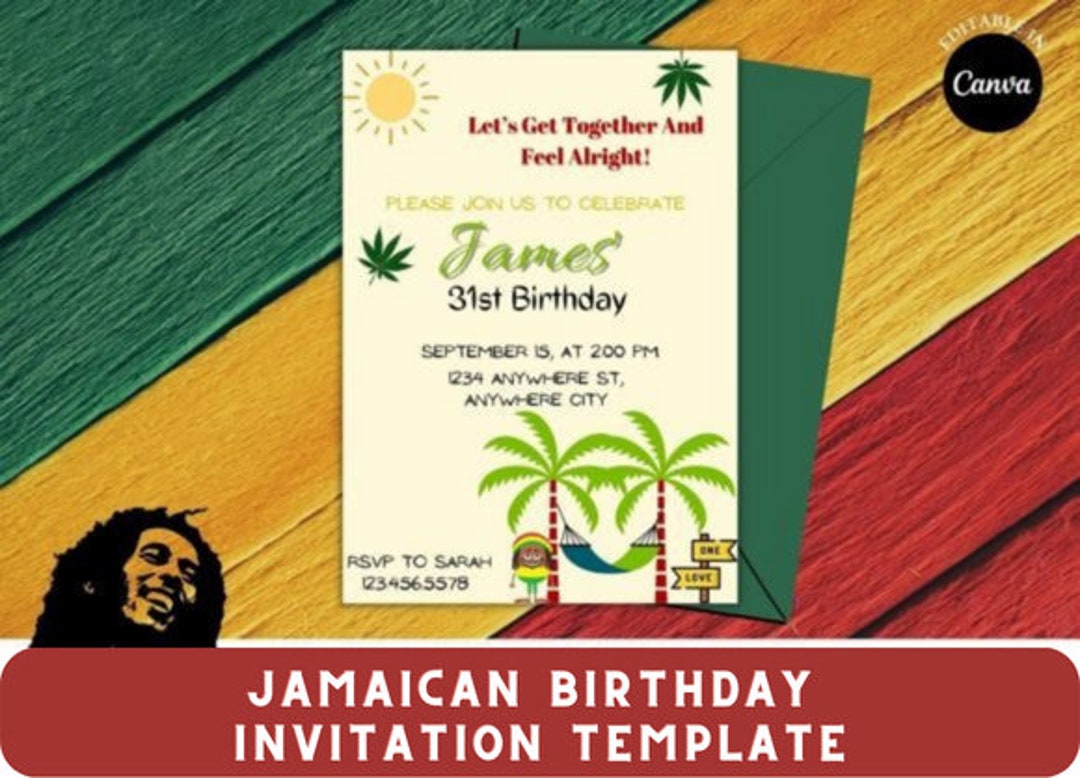 Jamaican Birthday Party Invitation Etsy