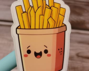 French Fries Sticker, Food, Funny, Humor, Cute, Holographic sticker