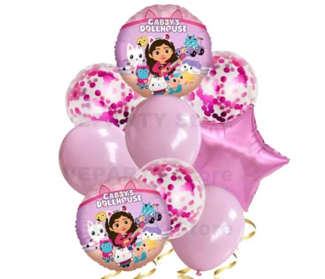 9PC Set Gabby's Dollhouse Balloons Party Supplies Decor Etsy