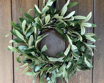 Mini Olive Wreath: Farmhouse Candle Ring, Kitchen Decor