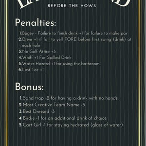 Modello di invito e scheda segnapunti per il pub crawl di golf bar personalizzato, addio al celibato per gli amanti del golf