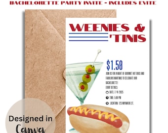 Weenies and Tinis Party Invitation Template (Digital Download)