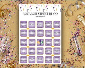 Editable Template - Bourbon Street Bingo, New Orleans Bar Crawl NOLA