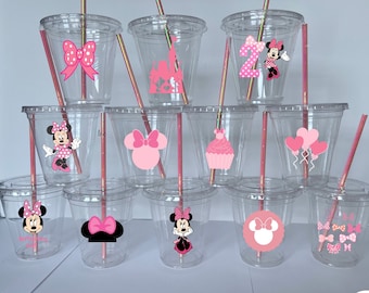 Minnie Disposable Party Cups, Minnie Birthday Party Favors.