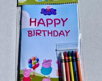 Peppa pig Coloring Book, Birthday favor, Birthday girl.