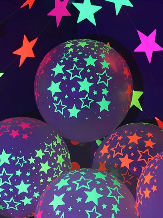 Glow in the Dark Balloons Star Pattern 10 Pcs Set. 