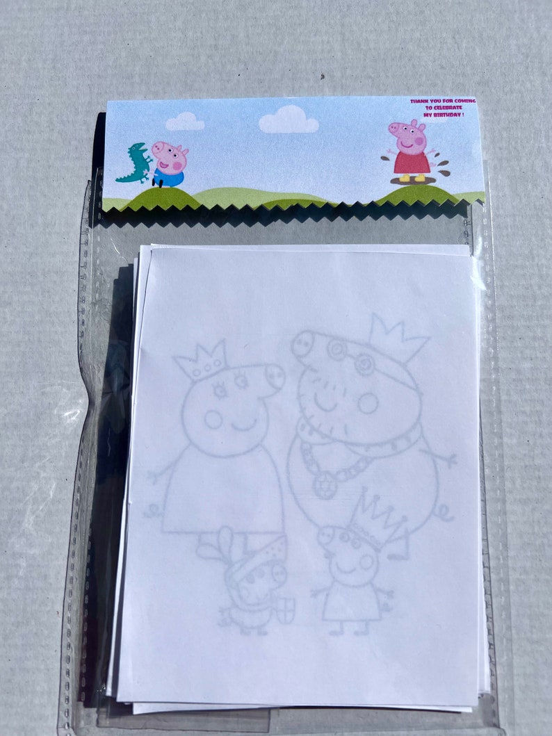 Peppa Pig Coloring Cards, Kids Coloring Cards. Birthday Favor. - Etsy