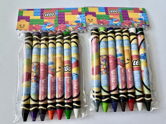 Lego Crayons, Lego party favor, Lego Birthday, Birthday Favor Set of 5
