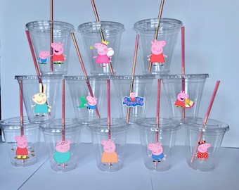 Peppa Pig Disposable Cups, Peppa pig party favor, Peppa pig birthday favor.