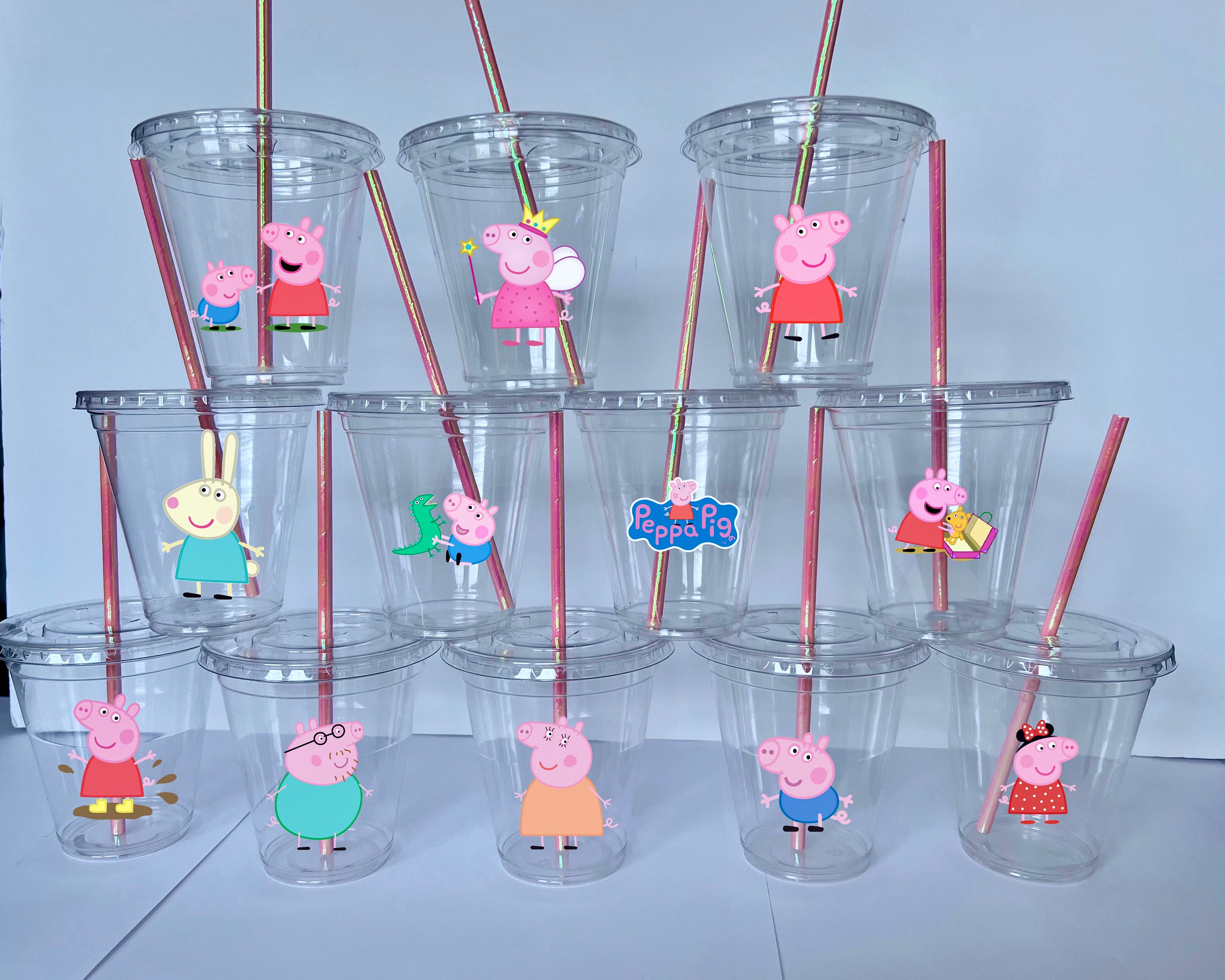 Peppa Pig Disposable Cups, Peppa Pig Party Favor, Peppa Pig Birthday ...