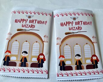 Wizard Chip Bags, Wizard Party Favor. Birthday Favors.