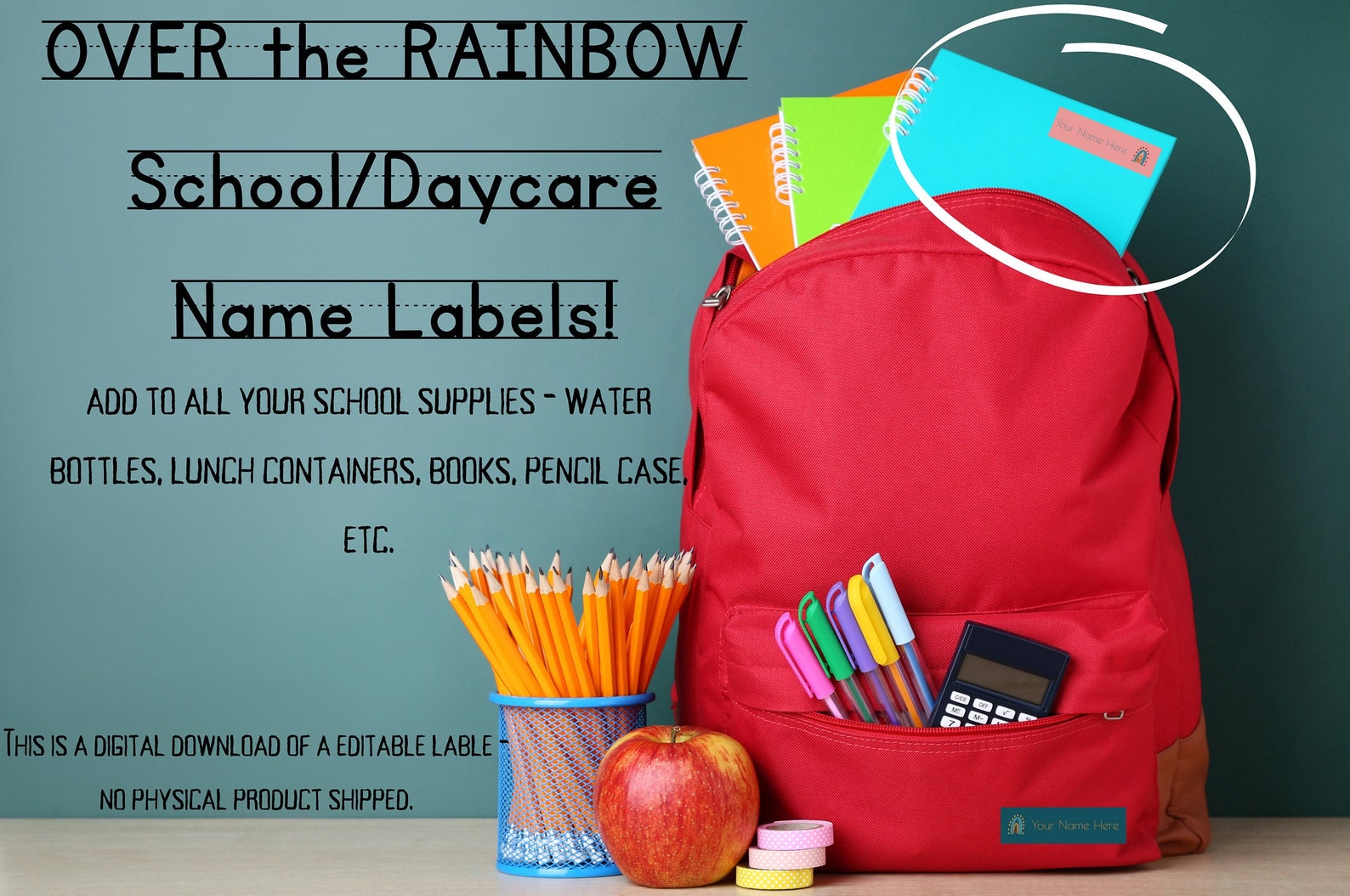 School Name Labels School Name Stickers School Name Label Etsy