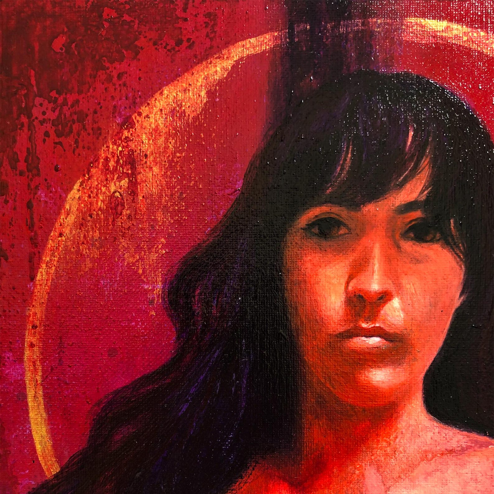 Nude Woman Body Painting, Nude Female Art, Sensual Woman Expressionist