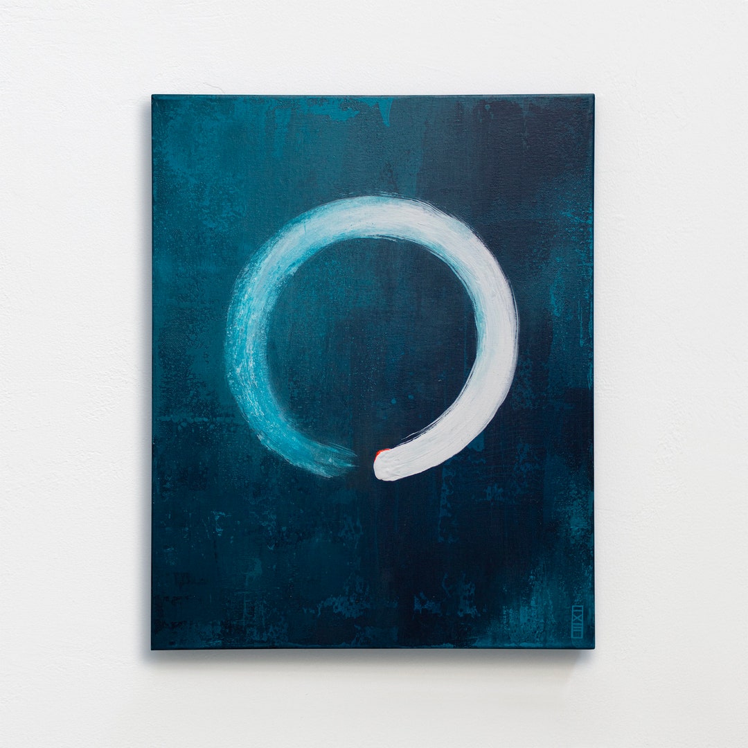 Original Enso Circle Painting: Japanese Zen Art, Minimalist Decor ...