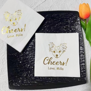 Custom Pet Wedding Napkins, Custom Pet Cocktail Napkins, Dog/Cat Napkins, Personalized Napkins, Custom Cocktail Napkins, Custom Pet Portrait