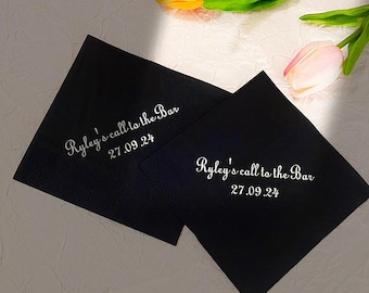 Servilletas de boda personalizadas con papel de aluminio plateado: decoración personalizada para fiestas
