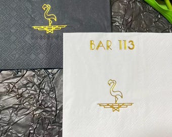 Servilletas doradas personalizadas: decoración de fiesta personalizada