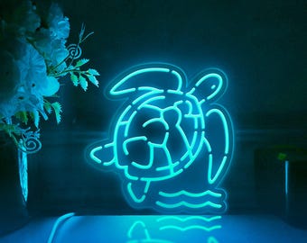 Schildkröten-LED-Leuchtkasten, Schildkröten-Wand-Kunst-Dekor, Leuchtschild, Schreibtischdekoration, Schlafzimmerdekor, Geschenk für Reptilienliebhaber