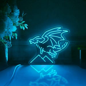 Dragon Led Light Box, Flying Dragon Wall Art Decor, Personalized Light Sign, Rgb Desktop Decorations, Bedroom Decor, Gift For Gamers, Kid