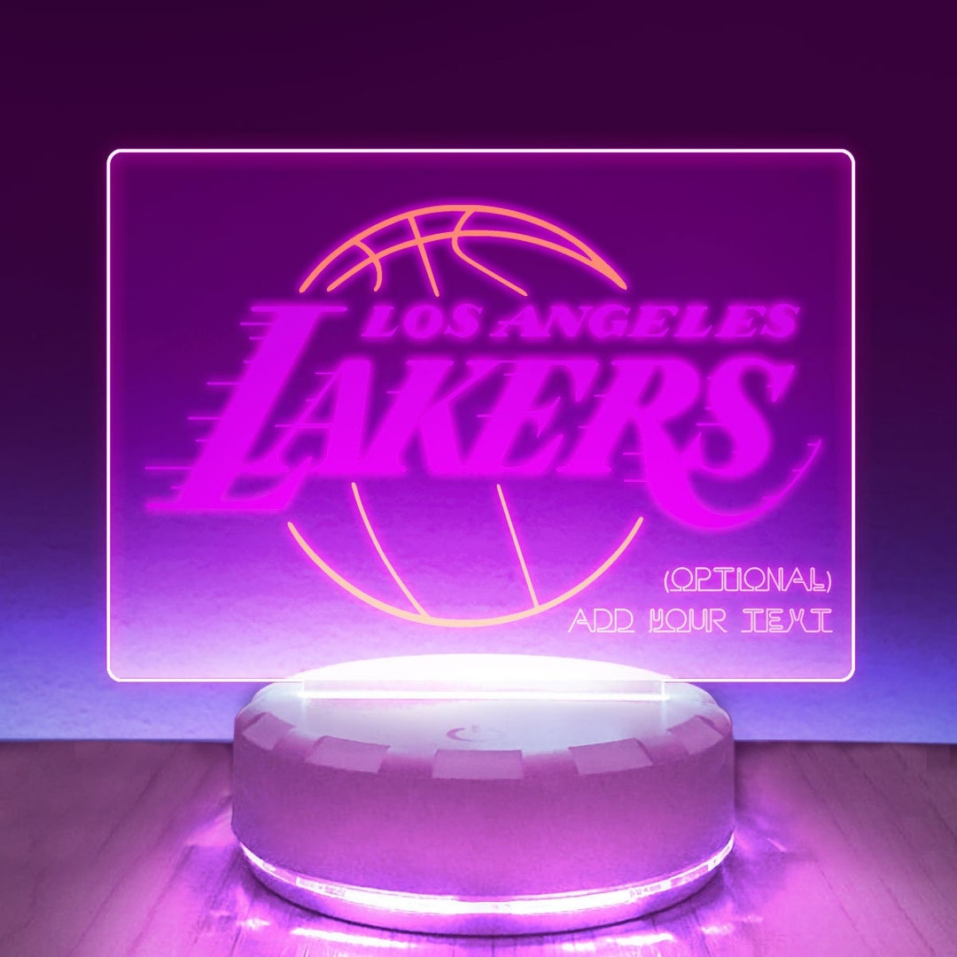 Los Angeles Lakers Logo LED Desk Lamp Room Decor Brightness Etsy
