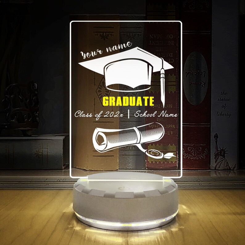 Custom Crystal Globe Lamp - Personalized Graduation Gifts For Him, Her  - Hard Work Paid Off