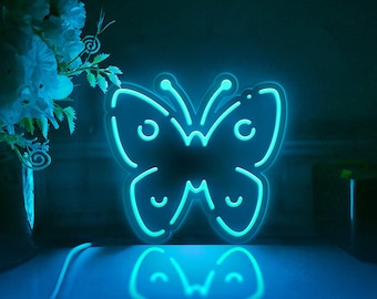 Butterfly Led Light Box, Insect Wall Art Decor, Light Sign, Desktop Decorations, Bedroom Decor, Gift For Nature Enthusiasts, Spring Lover