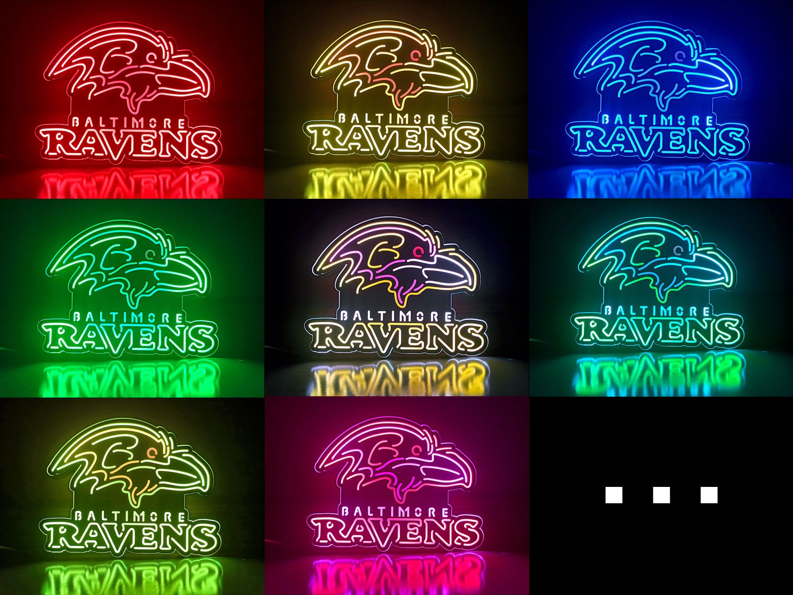 Baltimore Ravens Football Logo Sign NFL Led Light Desktop Decorations